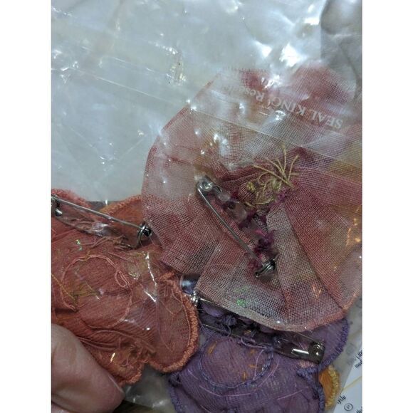 Indigo Moon Women's Tan Button Front Artsy Floral Applique Jacket Large NWT - Picture 6 of 7